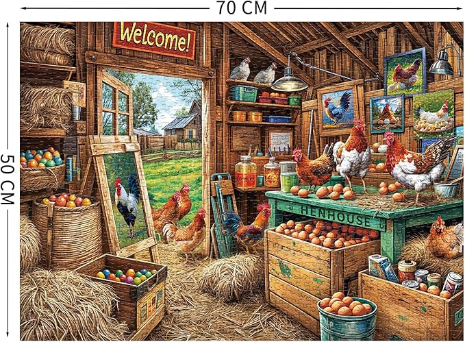 Chicken Coop Puzzles for Adults 1000 Piece, Jigsaw Puzzles for Adults, Adult Challenging Game Toys, Impossible Puzzle, Family Decoration Puzzle
