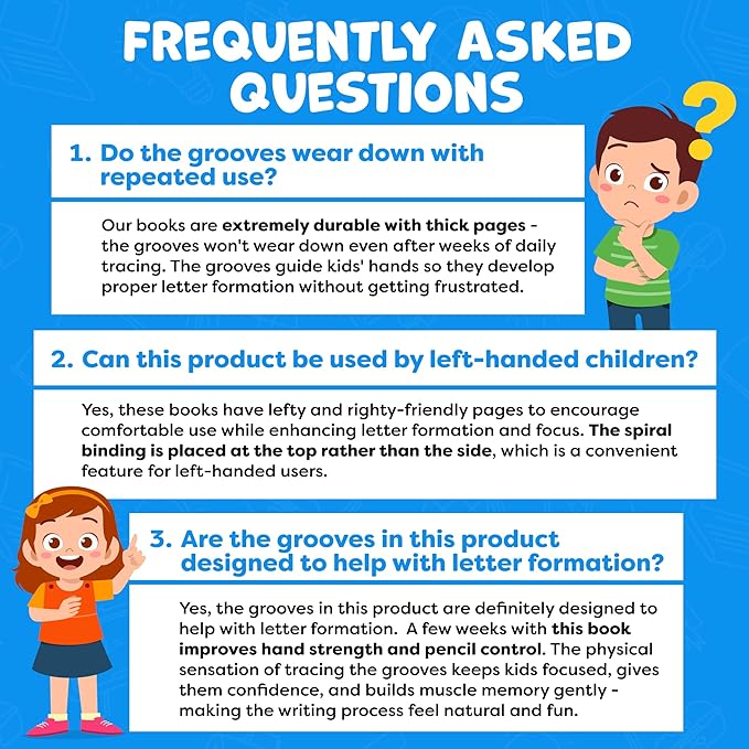 Magic Grooved Writing Practice for Kids - Grooved Handwriting Practice for Kids 5-7 8-10 Magic Copybooks for Kids - Tracing Books for Ages 3-5 - Preschool Learning Activities - 5 Year Old Girl Gift