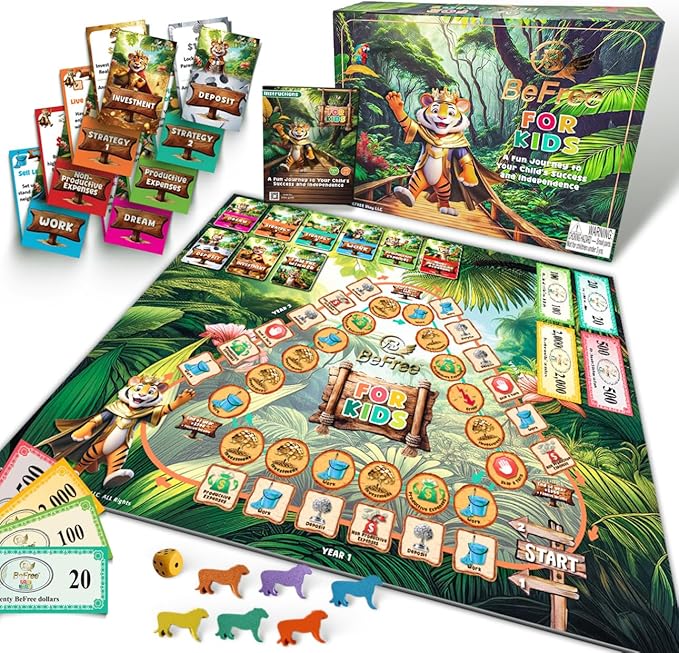 BeFree for KIDS – Fun Money & Financial Literacy Board Game | Teach Kids Smart Money Skills, Investing & Saving | Educational Strategy Game for Ages 7+ | Great for Family Game Night & Cash Flow Learn!