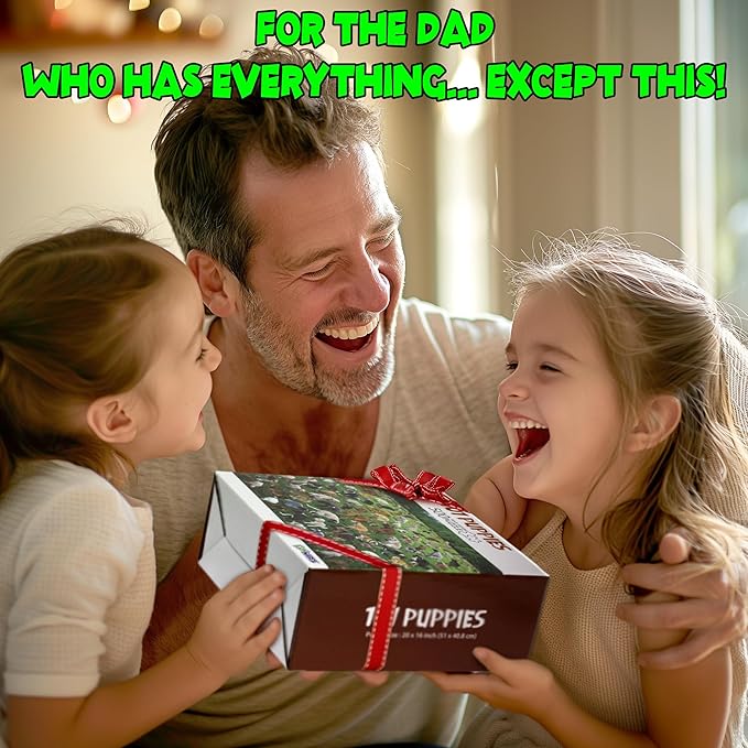 Funwares Original 101 Puppies Puzzle – 500-Piece Hilarious Dog Jigsaw – Funny Gift for Dog Lovers, White Elephant, and Pet Lovers with a Sense of Humor