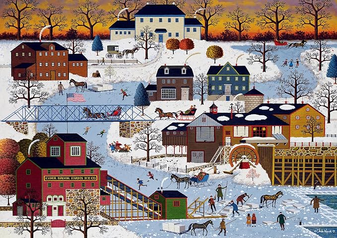 Buffalo Games - Charles Wysocki - Cider Brook Farms - Large Piece Jigsaw Puzzle for Adults - Challenging Puzzle Perfect for Game Nights - Finished Size is 21.25 x 15.00