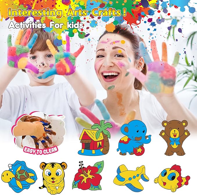 Window Paint Art, 36 Suncatchers Double Craft Kit for Kids – Children’s Make Your Own Fun Suncatcher Set Suction Cups DIY Car & Mirror Arts Crafts Children