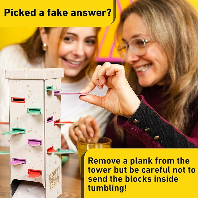 Don't Fall for It - The Hilarious Tower Trivia Game for Ages 10 and up. Fun and Easy Board Game for 2+ Players, Perfect for Families and Kids and Game Night.