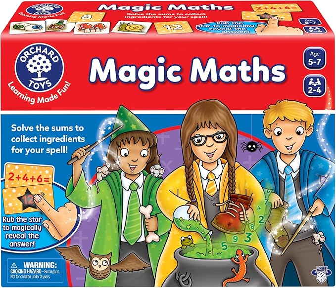 Orchard Toys Moose Games Magic Maths Game. an exciting and spellbinding Math Game. for Ages 5-7 and for 2-4 Players