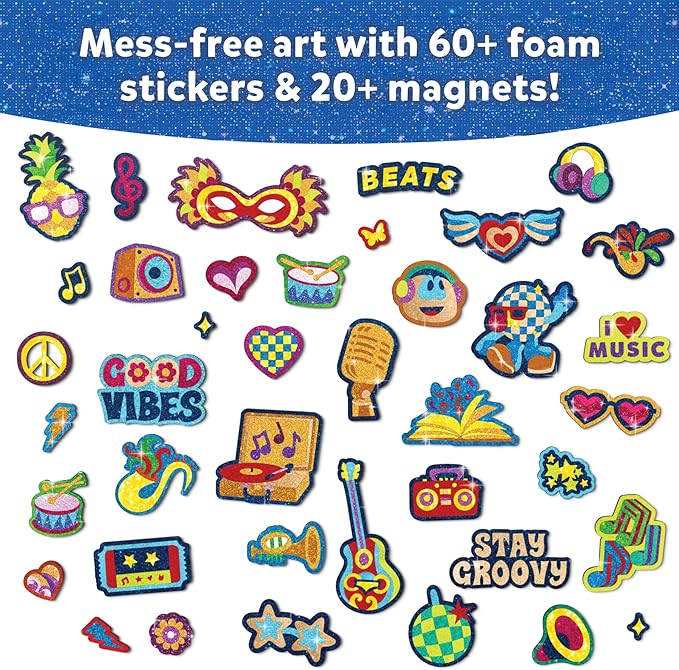 Skillmatics Foil Fun - Good Vibes, 20+ DIY Foil Art Magnets, Mess-Free Craft Kit, 60+ Foam Stickers, Creative Activity for Kids, Tweens, Teens (Ages 7-13), Adults, Gifts, Travel, Party Favor