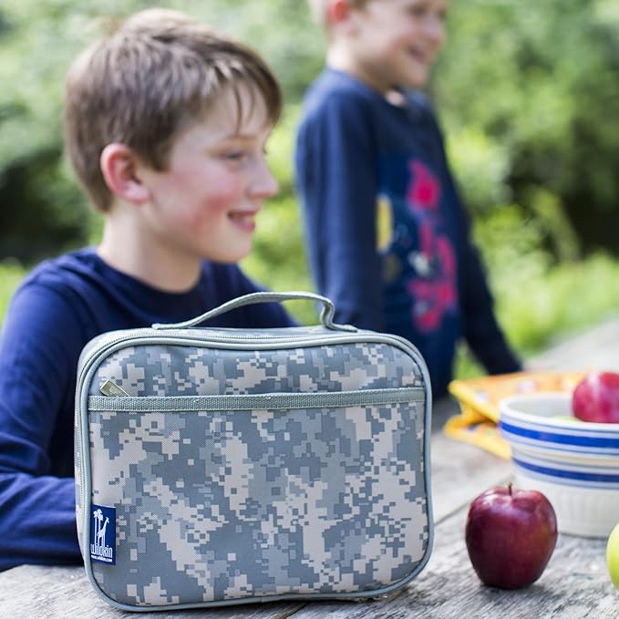 Wildkin Kids Insulated Lunch Box – Durable and Reusable for School & Travel - Digital Camo