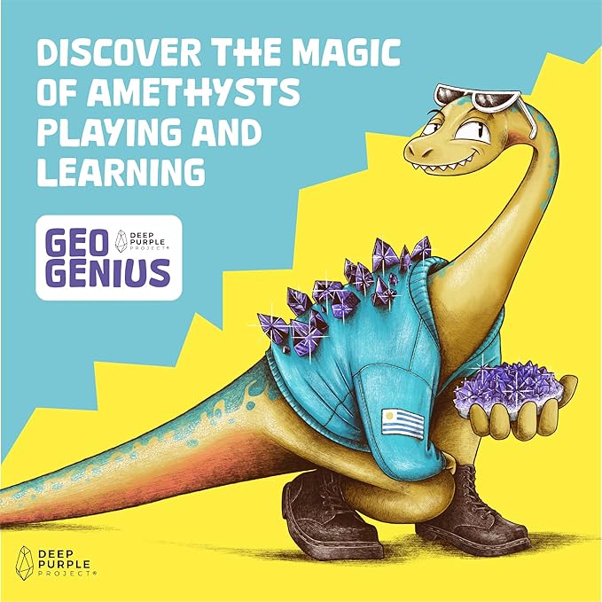 Geo Genius – Natural Uruguayan Amethyst Layer Kit for Kids (Ages 6+) – Educational Crystal & Geology STEM Set, Premium Quality