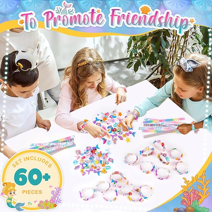 Eichhoo Friendship Bracelet Making Kit for Girls, 5-12 Year Old Girl Birthday Gifts, Arts and Crafts Kits for Kids, Girls Toys Age 5 6 7 8 9 10 Years Old, Kid Jewelry Making Kit with Charm (Mermeid)