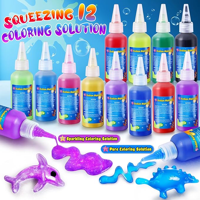 Kacwsoay Magic Water Elf Toy Kit for Kids - Water Pets with 12 Colors - DIY Squishies Maker Crafts Birthday Gifts for Boys and Girls