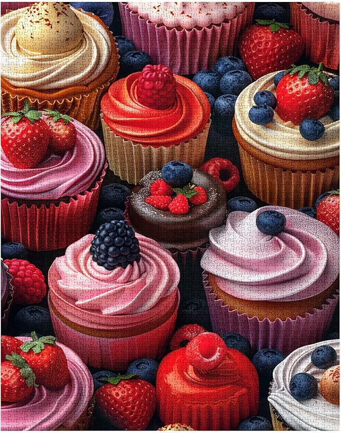 Tucocoo Dessert Jigsaw Puzzles for Adults 1000 Pieces, Fruits Cakes Pastries Whimsical Art Jigsaw Puzzle Colorful DIY Craft Puzzles for Home Decoration Gifts, Family Puzzle Perfect for Game Nights