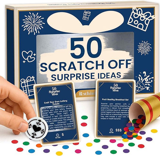 QUOKKA 50 Surprise Ideas Gifts for Couples Version II – Romantic Scratch-Off Gifts – Fun & Romantic Cards to Reconnect, Laugh & Explore Together – Birthday Wedding Anniversary Idea (Set 2)