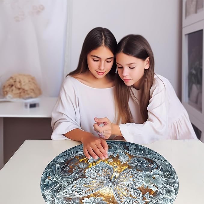 Masseruon 1000 Piece Puzzle for Adults, 26.6 * 26.6in Butterfly Puzzle for Adults, 1000 Pieces Flat Puzzles with 3D Visual Effect When Completed, Puzzles Gift for Women Men