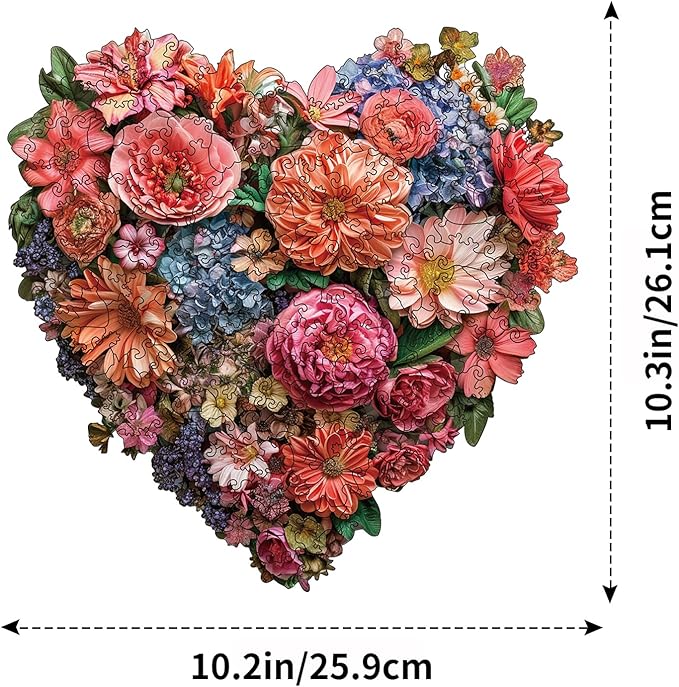 Wooden Puzzle for Adults, 200 Piece Flowers Irregular Animal Shaped Wooden Jigsaw Puzzles, Unique Puzzles for Adults, Creative Gift