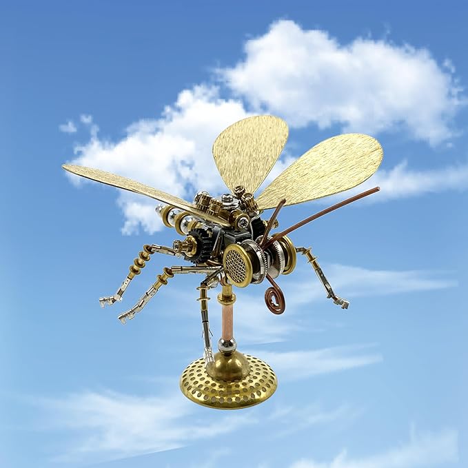 Steampunk Metal Insect Bug Mechanical Sculpture Insect Clockwork 3D Steampunk Metal Puzzle Model (Butterfly-HD5)