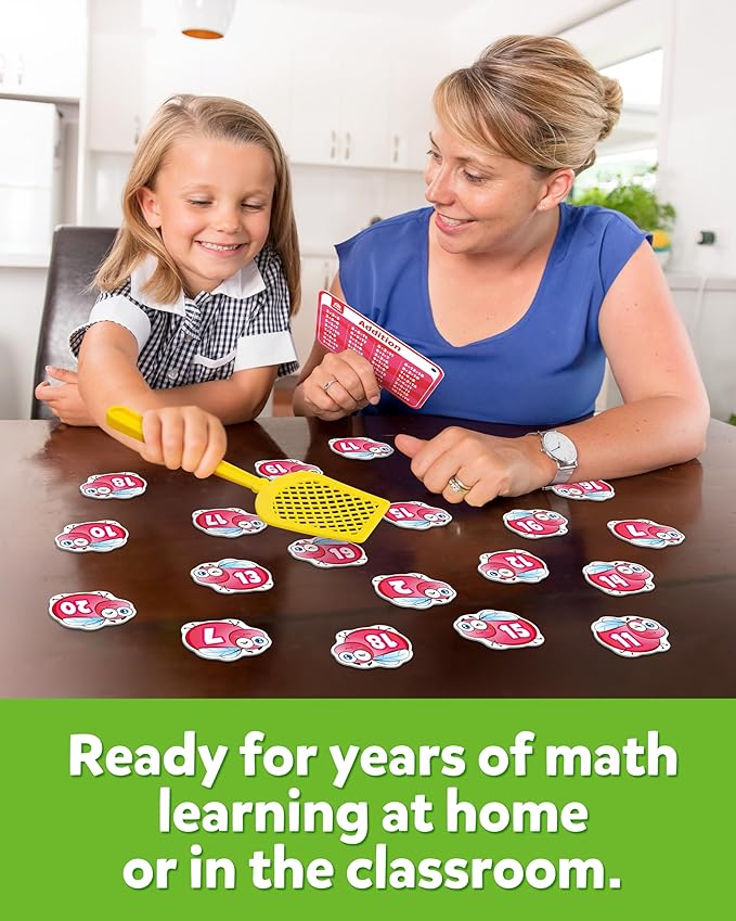 Coogam Math Counting Game, Math Manipulative Learning Swat The Fly Cards, Practice with Addition, Subtraction, Multiplication & Division, 1st 2nd & 3rd Grade Educational Toy for Homeschool
