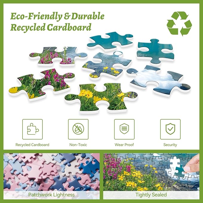 300 Piece Puzzle for Adults– Ice Lake & Wildflower Jigsaw Puzzle – Scenic Nature Puzzle for Relaxation – Great Gift for Adults, Teens & Kids – Fun & Soothing Art – 20.5 x 15 in