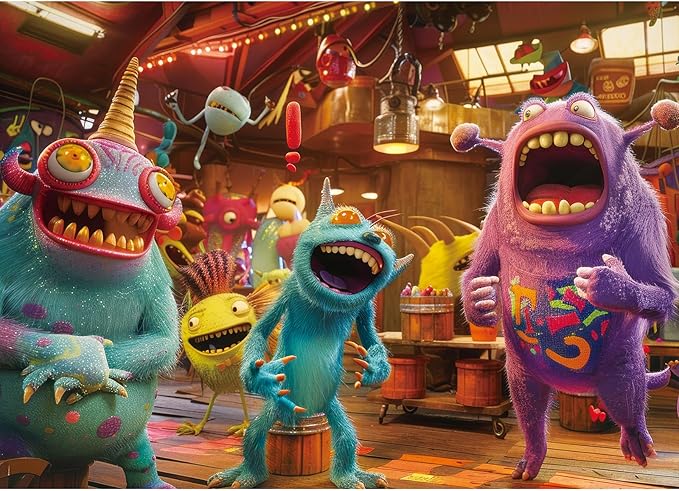 1000 Piece Puzzle for Adults, Funny Monster Chorus Jigsaw Puzzle, Fairytale Puzzles, Challenging Puzzles for Adults 1000 Pieces, Gift Ideas Home Decoration Puzzle, Interlock Perfectly No Dust