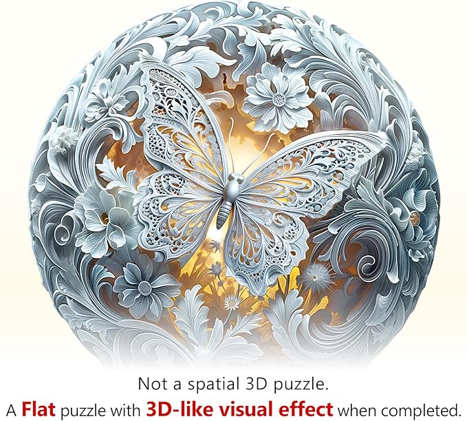 WOODBESTS Wooden Puzzles for Adults (100 Piece, S, 8.5 * 8.5in) Celestial Wings Wood Puzzle Adult, Unique Wooden Animal Jigsaw Puzzles, Family Game and Birthday Gifts for Friend