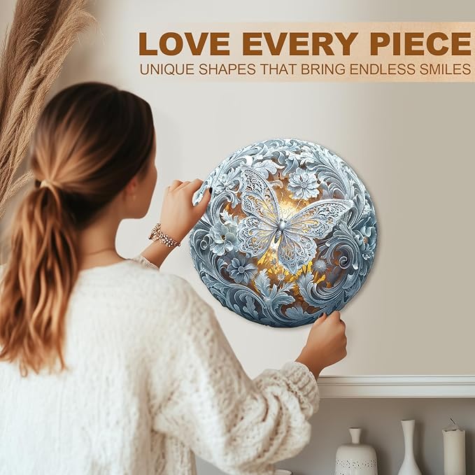 WOODBESTS Wooden Puzzles for Adults (200 Piece, M, 11.4 * 11.4in) Celestial Wings Wood Puzzle Adult, Unique Wooden Animal Jigsaw Puzzles, Family Game and Birthday Gifts for Friend