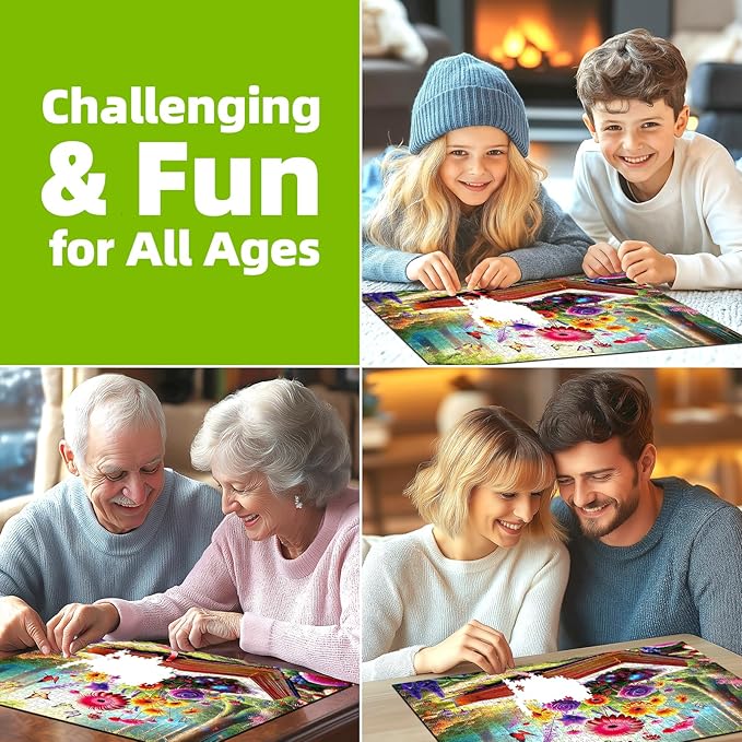 Blueforest 500 Piece Jigsaw Puzzle for Adults - Unique Shape Pieces | Magical Forest Book with Flowers & Butterflies | 23x15 Inches Challenging Fun Puzzle