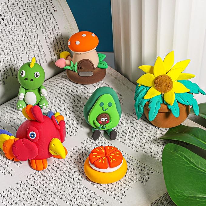 ifergoo Air Dry Clay Kit for Kids - 60 Colors Magic Modeling Clay, Ultra Light, Safe & Non-Toxic, DIY Art & Craft Molding Toy with Tools, Birthday&Christmas Gift for Age 3-12 Years Old Boys Girls