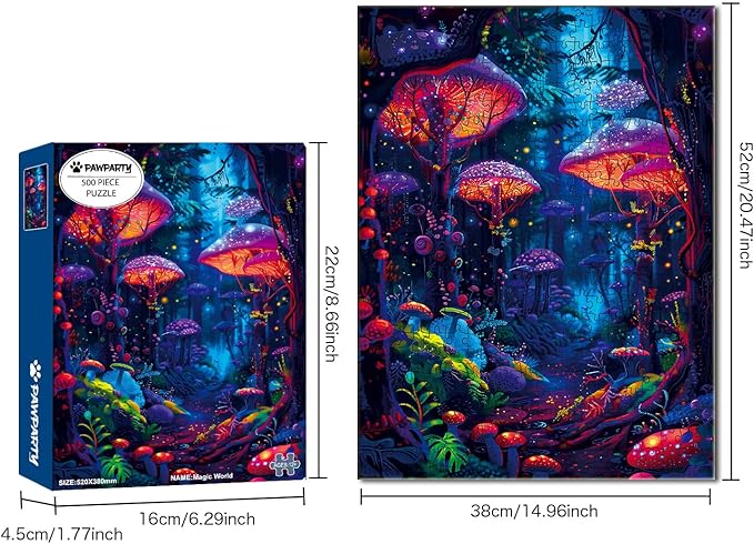 500 Piece Jigsaw Puzzle for Adults, Challenging Hard Puzzles for Kids and Teens Gift Choice Colorful Jellyfish (Multi-Magic World)