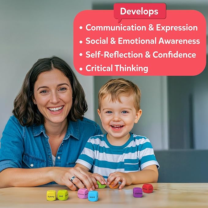 Skillmatics Conversation Cubes for Kids - 8 Foam Cubes for Social-Emotional Learning, Classroom & Back-to-School Supplies, Teacher Resources, Autism Tools, Gifts for Ages 4, 5, 6, 7 and Up