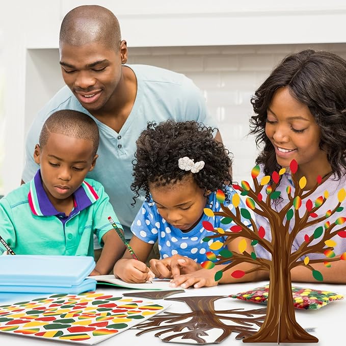 Cinrobiye 30 Sets Black History Month Party Supplies Craft Kits,African American Ornaments Decorations DIY Sets BHM Festival Crafts Decor for Kente Party Classroom Activities (BHM 1)