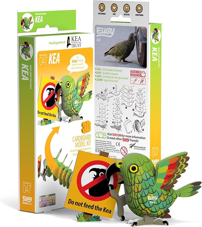Eugy Kea 3D Puzzle - 23 Piece Eco-Friendly Educational Toy Puzzle for Boys, Girls & Kids Ages 6+