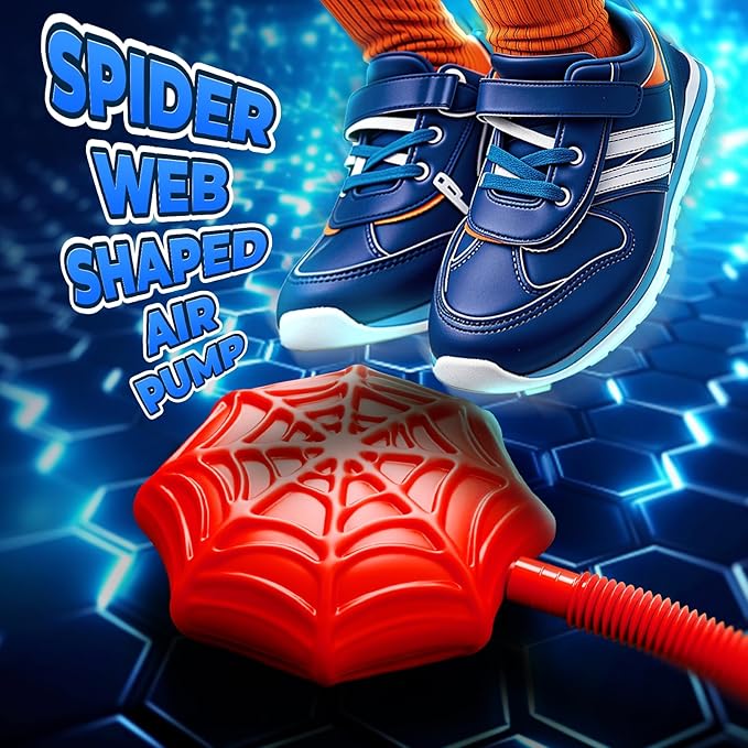 Spider Rocket Launcher for Kids, 4 Spider Rockets with Web Air Pump, Stomping Launch up Toys, Outdoor Outside Spider Toys Gifts for 3 4 5 6 7 8 9 10 Year Old Boys Girls Age 3-4 4-6 6-8 Birthday Gift