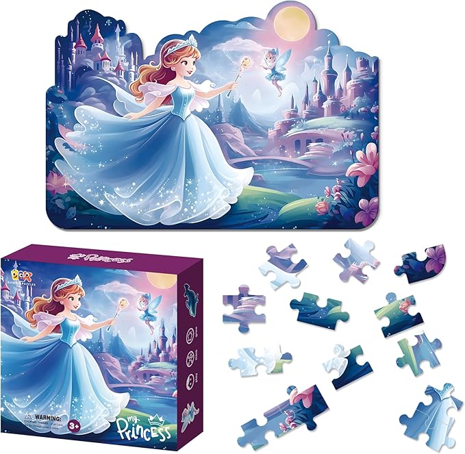 Princess Floor Jigsaw Puzzles for Kids Ages 4-6, 54 Pieces Fun Puzzles for Children, Engaging and Colorful Educational Activity for Little Princesses