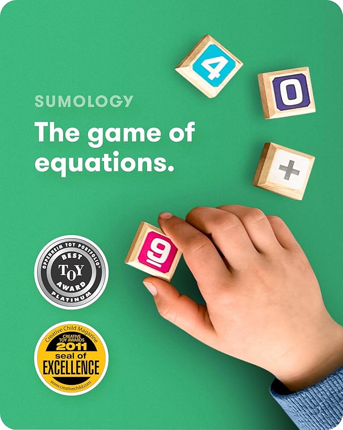 SimplyFun Sumology Math Game - One of The Most Fun Math Games for Kids Ages 8-12 - Practice Addition, Subtraction, Multiplication and Division - 2 or More Players or Play in Teams!