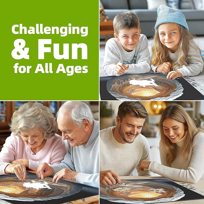 Blueforest Magic Eye 3D Puzzle - 1000 Piece Jigsaw Puzzle for Adults - Dawn Cave Autostereoscopy Challenge, No Glasses Needed(27.5x19.7 Inch)