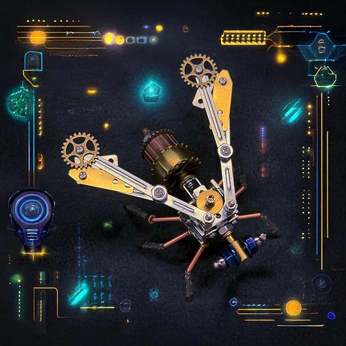 Metal Insect Bug Mechanical Steampunk Sculptur Insect Clockwork 3D Steampunk Metal Puzzle Kits for Adults (Mechanical Insect)