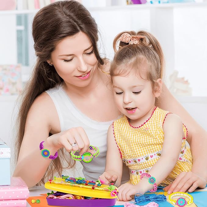 Gift for Girl 7 8 9 11 12 Year Old, Friendship Bracelet Making Kit Toys, Arts and Crafts for Kids Age 8-12, Best Birthday Present Top Popular DIY Jewelry Bracelet String Maker