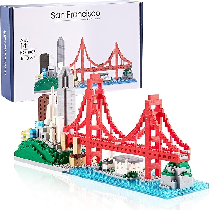 San Francisco Skylines Building Set Model Kit - Engaging Architecture Gift for Kids & Adults, Micro Mini Blocks, 1610pcs+ | Aesthetically Pleasing, Fun & Compact