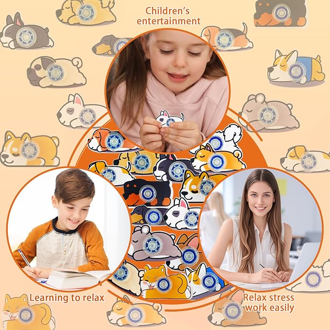 20Pcs Mini Fidget Spinners, Bulk Random Finger Fidget Spinner Toys, Stress Relief Sensory Toys for Kids, Goodie Bags Stuffers Party Favors Gifts Christmas Stocking Classroom Prizes