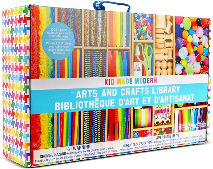 Kid Made Modern Arts and Craft Kit – A DIY 3.8 Pounds of Hobby Craft Supplies & Materials Box for Creative Art Projects for Kids Age 4 5 6 7 8 9 10 11 & 12 Year Old Girls & Boys