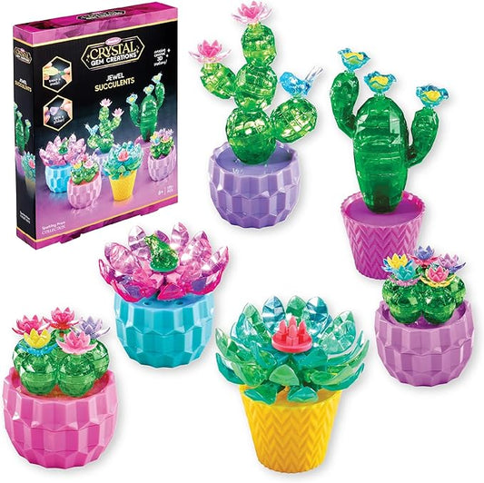 RoseArt Crystal Gem Creations Jewel Succulents Kit, 175+ Pieces, Great for Adults, Tweens and Children Ages 8+