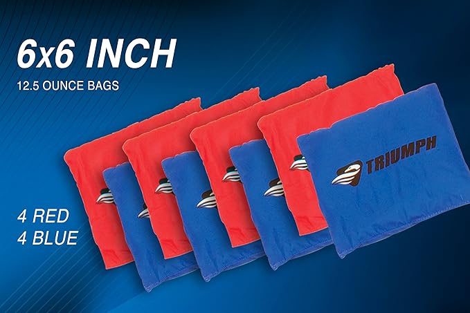 Triumph Premium 2x3 Cornhole Set - Includes 2 Portable, Scratch Resistant Bag Toss Boards and 8 Cornhole Bags