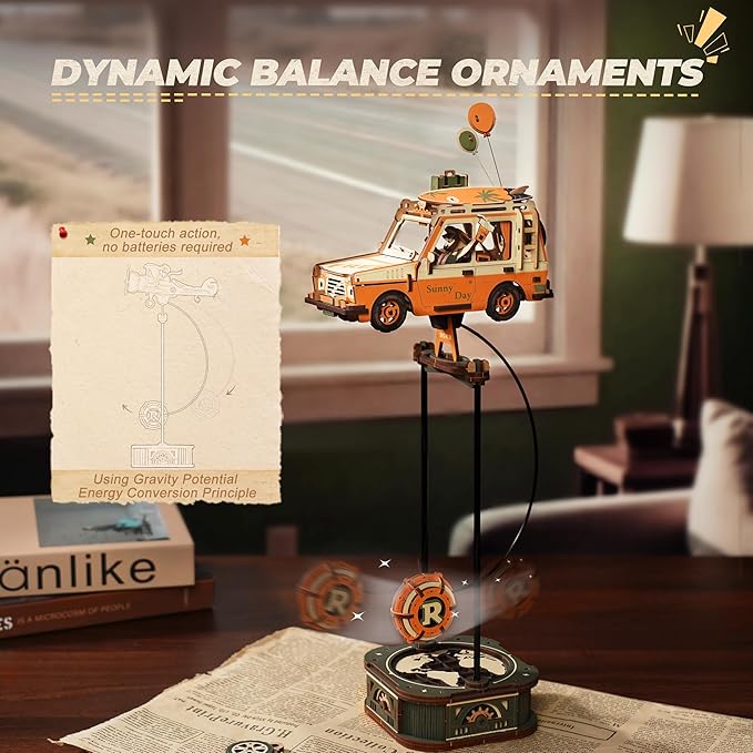 ROKR 3D Wooden Puzzles for Adults, 228 PCS DIY Craft Kit Balance Toy Road Tripper, Creative Christmas/Birthday Gifts for Teens & Adults