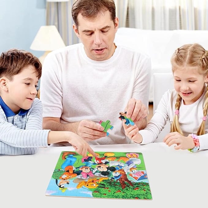 Puzzles for Kids Ages 4-8 100 Pieces Jigsaw Puzzles for Boys and Girls Educational Learning Puzzles in Metal Box
