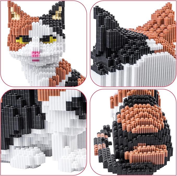 Cat Building Blocks Sets 3D Puzzles Toys Ornaments, 4800pcs Particle Building Blocks, Improve Thinking Concentration, Kids Toys Gifts