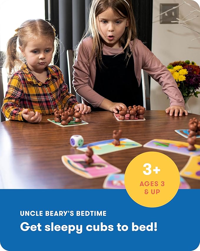 SimplyFun Uncle Beary’s Bedtime - an Engaging and Educational Toddler Game - Learn to Develop Counting Skills, Focus and Self Control - 2 to 4 Players, for Kids Ages 3 & Up