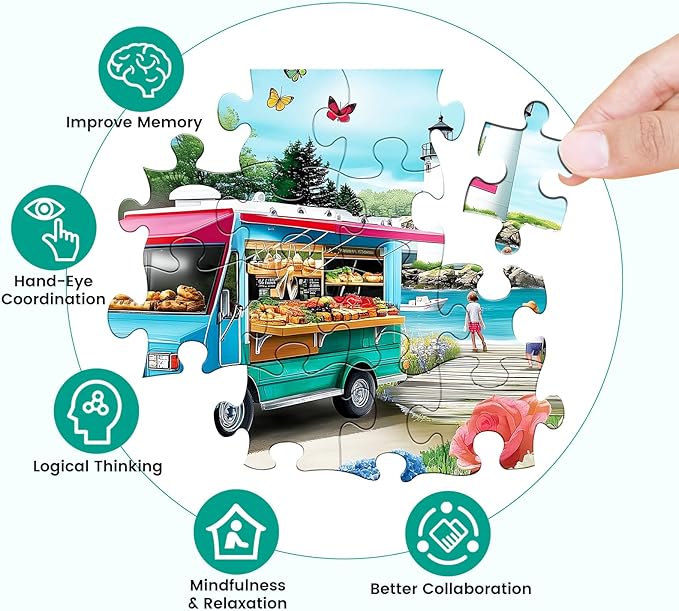 300 Piece Puzzles for Adults Beach Jigsaw Puzzles for Kids Ages 8-10 10-12 300 Pieces Adult Puzzle Pieces Family Challenging Puzzle Game Home Decor Gift Toy 20.5x15IN