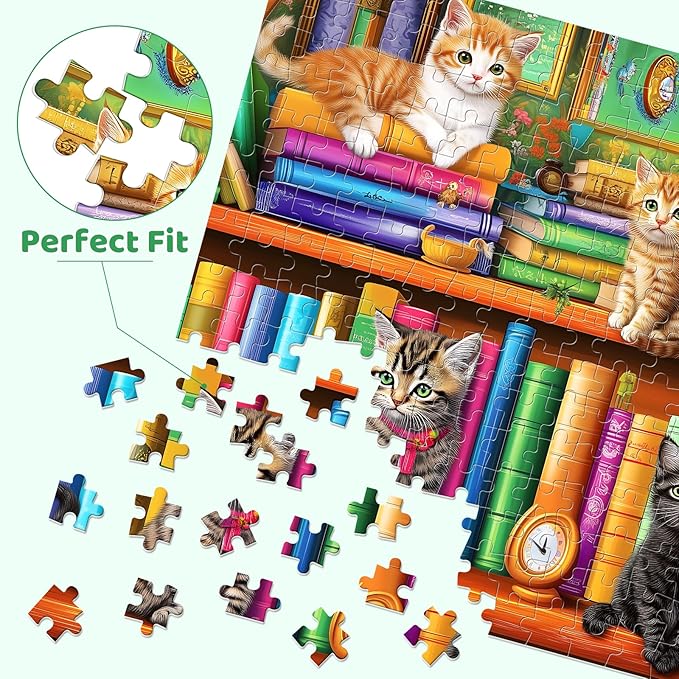 300 Piece Puzzles for Adults,Jigsaw Puzzles 300 Pieces Cat Aniamls Puzzle 300 Pieces Adult Jigsaw Puzzle Games Funny Puzzles for Adult Kids Senior Challenging Family Games Gift Toy