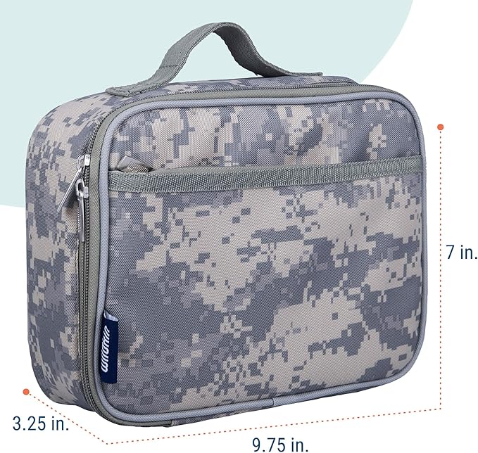 Wildkin Kids Insulated Lunch Box – Durable and Reusable for School & Travel - Digital Camo