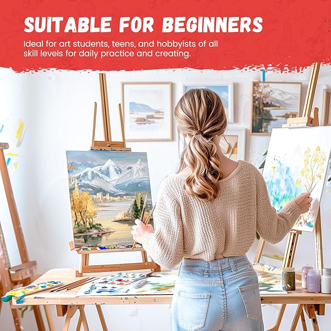 Simetufy Canvas Boards for Painting 8”x10“, 106 Pack Bulk Paint Canvas Panels - Cotton Canvas for Oil, Acrylic & Watercolor