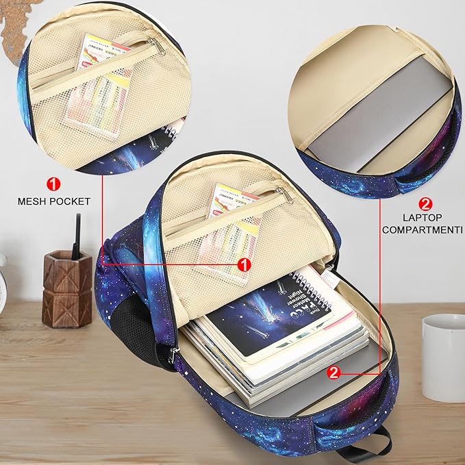 LEDAOU School Backpack Teen Boys Kids Bookbag Daypack School Bag (Baseball)