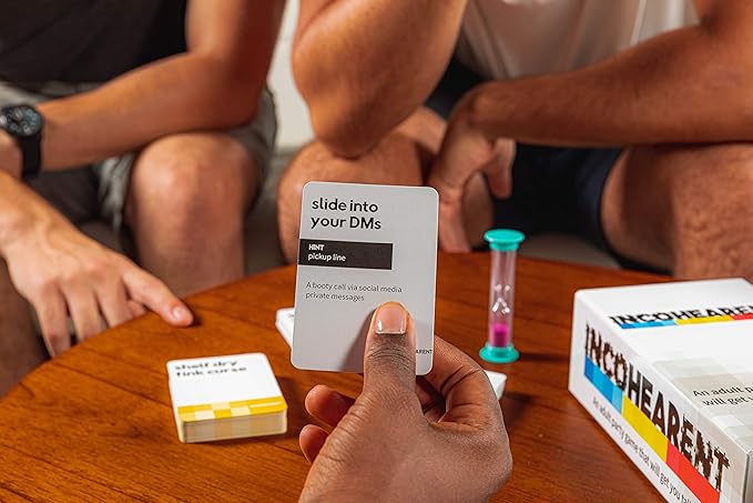 WHAT DO YOU MEME? Incohearent, The Guess The Gibberish Party Game by Relatable, A Funny Card Game for Adults, Great for Game Night Games, Includes 400 Cards, Instructions, and 1 Sand Timer
